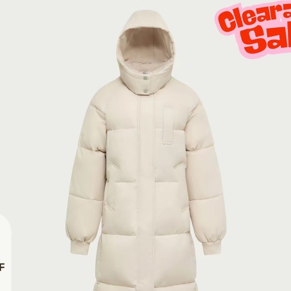Go.G.G Jackets & Blazers - PUFFIT Hooded Long Puffer Coat – Cream | 3XL (16-18) | Water Repellent